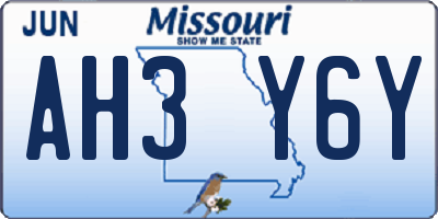 MO license plate AH3Y6Y
