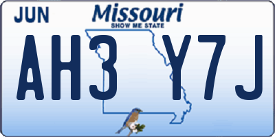 MO license plate AH3Y7J