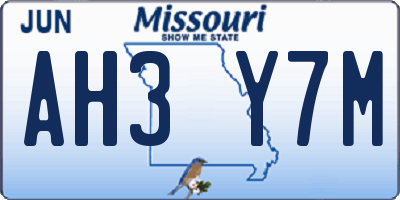 MO license plate AH3Y7M