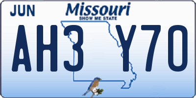 MO license plate AH3Y7O