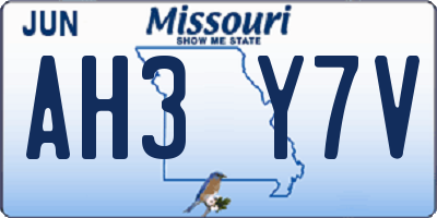 MO license plate AH3Y7V