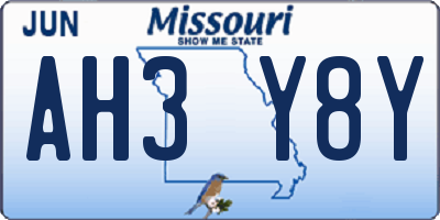MO license plate AH3Y8Y