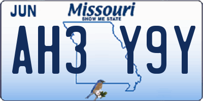 MO license plate AH3Y9Y