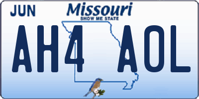 MO license plate AH4A0L
