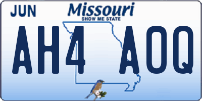 MO license plate AH4A0Q