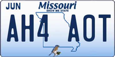 MO license plate AH4A0T