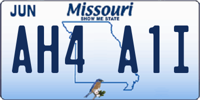 MO license plate AH4A1I