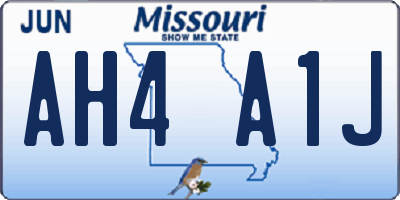 MO license plate AH4A1J