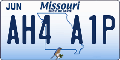 MO license plate AH4A1P