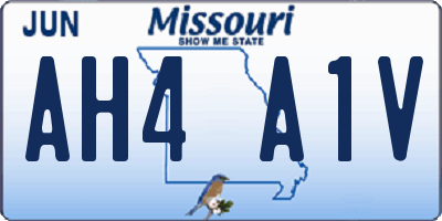 MO license plate AH4A1V