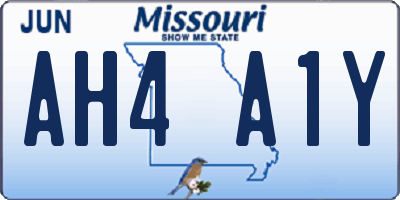 MO license plate AH4A1Y