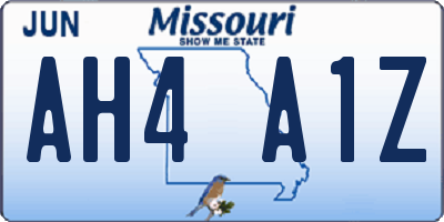 MO license plate AH4A1Z