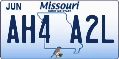 MO license plate AH4A2L