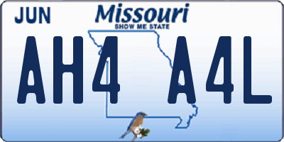 MO license plate AH4A4L