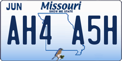 MO license plate AH4A5H