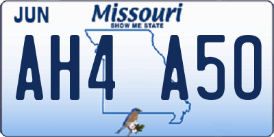 MO license plate AH4A5O