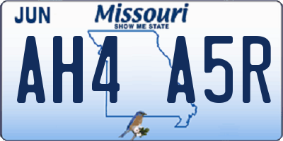 MO license plate AH4A5R