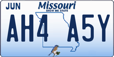 MO license plate AH4A5Y