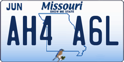 MO license plate AH4A6L