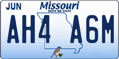 MO license plate AH4A6M