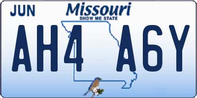 MO license plate AH4A6Y