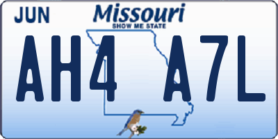 MO license plate AH4A7L