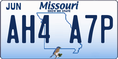 MO license plate AH4A7P