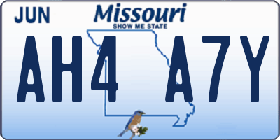 MO license plate AH4A7Y