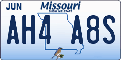 MO license plate AH4A8S