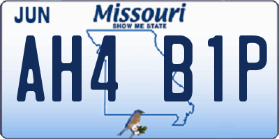 MO license plate AH4B1P