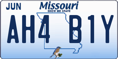MO license plate AH4B1Y