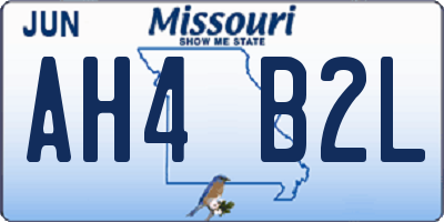 MO license plate AH4B2L