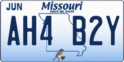 MO license plate AH4B2Y
