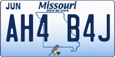 MO license plate AH4B4J