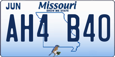MO license plate AH4B4O