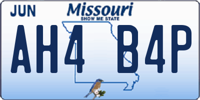 MO license plate AH4B4P