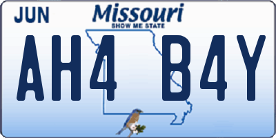 MO license plate AH4B4Y