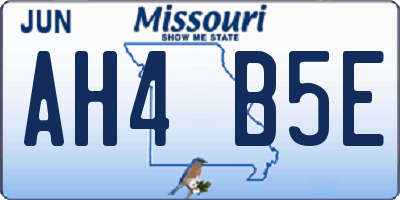 MO license plate AH4B5E