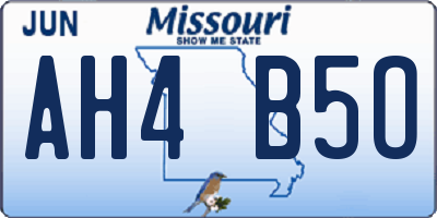 MO license plate AH4B5O