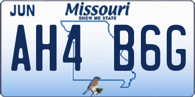 MO license plate AH4B6G