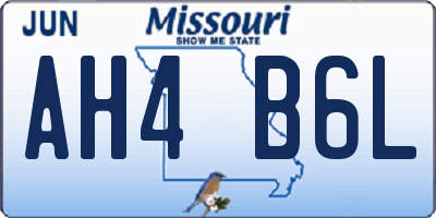 MO license plate AH4B6L