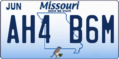 MO license plate AH4B6M
