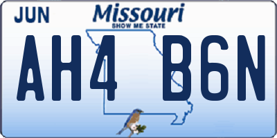 MO license plate AH4B6N
