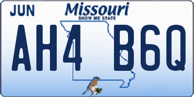 MO license plate AH4B6Q