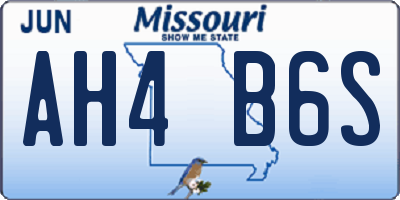 MO license plate AH4B6S