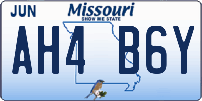 MO license plate AH4B6Y