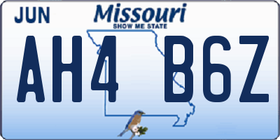 MO license plate AH4B6Z