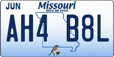 MO license plate AH4B8L