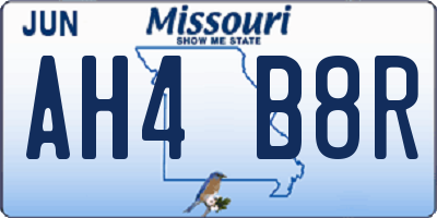 MO license plate AH4B8R