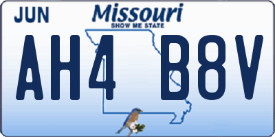 MO license plate AH4B8V